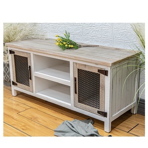 2023 Home Furniture Modern Reproduction Rustic Wood Metal Console Cabinet TV Stands For Living Room