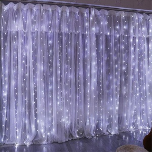 Rèm Đèn LED Rèm Chuỗi Ánh Sáng Năng Lượng Mặt Trời Cổ Tích Đèn Ngoài Trời Giáng Sinh Trang Trí Đám Cưới Cortinas De Luz LED Rèm Ánh Sáng - Product Image 3