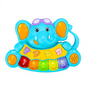 Giocattolo pianoforte per bambini da 6 a 12 mesi - Elefante educativo multifunzionale con luci, suoni di animali e musica - Product Image 1