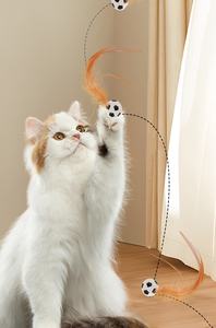 Yeni Lastik Elastik Tüylü Top, Kovalamaya, Oynamaya ve Isırmaya Eğilimli Kediler İçin İnteraktif Futbol, Basketbol, Beyzbol Topu Oyuncağı - Product Image 4