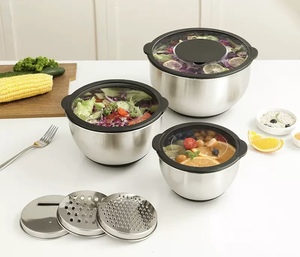 Ensaladera de acero inoxidable, cubierta transparente y almohadilla antideslizante, lavabo de lavado de verduras, accesorio de cocina múltiple, aparato - Product Image 2