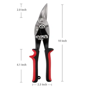 Aviation Snip Set - Left And Right Cut Offset Tin Cutting Shears With Forged Blade KUSH'N-POWER Comfort Grips