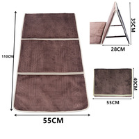 Coussin de chaise pliant CCY en velours gaufré portable avec dossier, idéal pour le camping et les pique-niques en extérieur