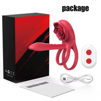 Rose Masturbationsprodukt für Erwachsene, Paar-Spielzeug zur Klitorisstimulation, Leidenschaftsring, Feiner Vibrator für Männer
