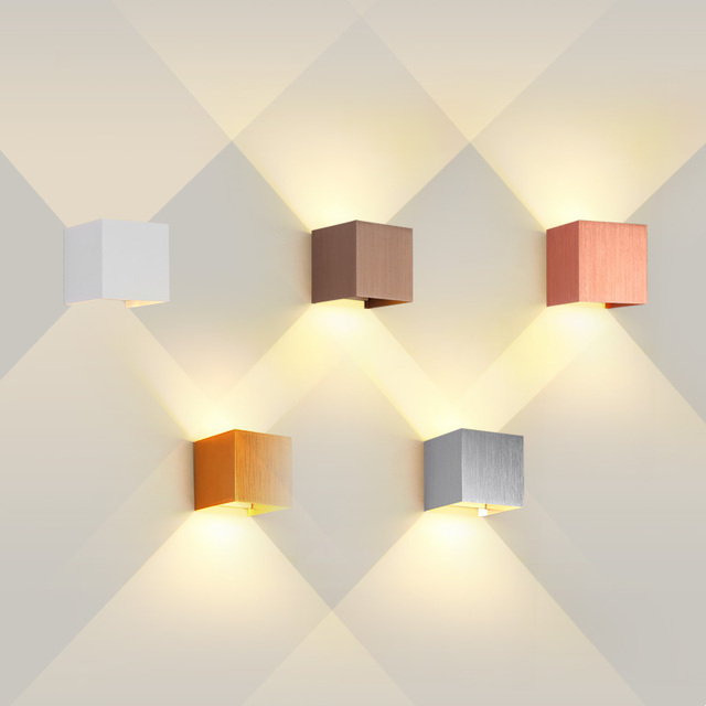 IP65 Waterproof Aluminum LED Wall Lamp Brushed 6W 12W Warm White CCT Surface Mounted Cube LED for Indoor Outdoor Garden Porch