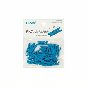 Ilan Mollette in Legno 2,5 Cm 25 Pezzi Blu per Fermagli da Abbigliamento - Product Image 2