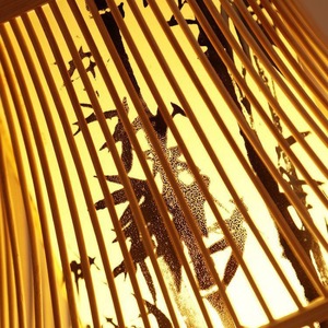 โคมไฟระย้าไม้ไผ่รูปทรงระฆัง E27 ไฟ LED สำหรับร้านอาหาร ห้องน้ำชา ห้องอ่านหนังสือ คลับ - Product Image 3