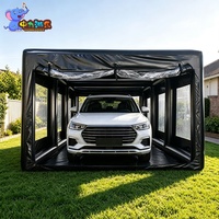 Tente de detailing automobile gonflable, abri portable en PVC pour le detailing automobile avec fenêtres transparentes pour l'entretien, le nettoyage et les travaux de service des voitures