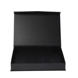 Black Fancy Texture Paper <b>Magnetic</b> Closure Cardboard Linen <b>Gift</b> <b>Box</b> - Product Image 1