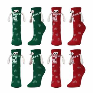 Nouveauté <span class=keywords><strong>2023</strong></span> Chaussettes en coton amusantes pour femmes avec motifs de Noël : Père Noël dansant, motifs de neige, rennes, sapin de Noël et équipe joyeuse - Product Image 5