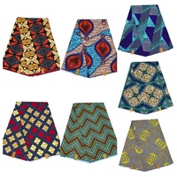 Kain Batik Afrika Etnik Bermotif Dua Sisi 100% Poliester, Bahan Tenun Elastis untuk Gaun Pernikahan, Bersertifikat untuk Anak Perempuan, Tersedia dalam Stok