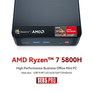 Beelink-Mini PC SER5 Pro, ordenador de sobremesa con procesador AMD <span class=keywords><strong>DDR4</strong></span>, <span class=keywords><strong>16GB</strong></span> <span class=keywords><strong>RAM</strong></span>, 2023 GB SSD, 5560U, WiFi6, 4K, HD, Win11 Pro, 5800 - Product Image 2