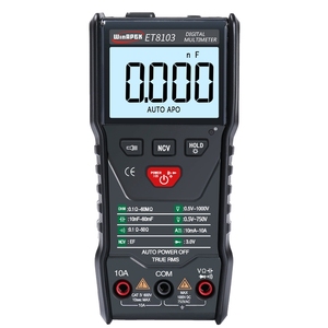 WinAPEX ET8103 Multímetro LCD AC/DC Voltaje <span class=keywords><strong>Digital</strong></span> Corriente Capacitancia Resistencia Medidor Live Wire Test Linterna - Product Image 1
