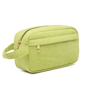 Customized Geometric <b>Large</b> Zipper Fashion Corduroy Cosmetic <b>Bag</b> for Girls Portable Travel <b>Storage</b> - Product Image 3