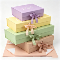 Boîte cadeau magnétique pliable de luxe avec logo personnalisé, boîtes rigides en papier, avec fermeture à ruban