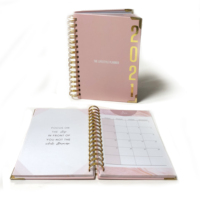 Libros personalizados A4 A5 impreso alambre dorado bienestar autocuidado diario suministros nota libro impresión planificador diario cuaderno con logotipo