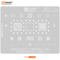Pochoir de reboulage BGA Amaoe en acier, maille pour réparation de CPU pour Xiaomi Series Redmi NOTE 4X/4/4A/5A/5 Plus/S2/Pro/Mi 5X
