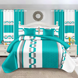 Juego de Ropa de Cama de Lujo DL de 6 Piezas, Tamaño Queen, Fundas de Almohada, Cortinas, Poliéster, Resistente a la Decoloración, para Todas las Estaciones, para Dormitorio, Venta al Por Mayor OEM - Product Image 2