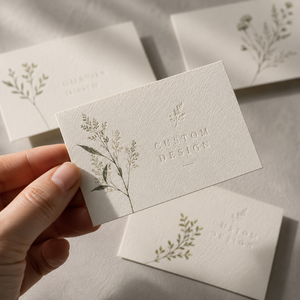 Biglietto di ringraziamento personalizzato in carta testurizzata, motivi botanici minimalisti, opzioni multi-formato per la corrispondenza aziendale - Product Image 4