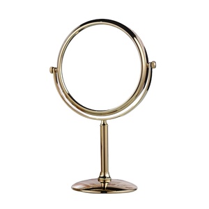 Beelee M5108G Gold-Plated Round Shaped Double Sided Table <strong>Mirror</strong> <strong>Free</strong> <strong>Standing</strong> Desktop Fancy Makeup <strong>Mirror</strong> - Product Image 1