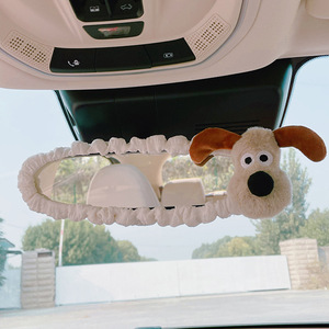Qi Yiran <b>Car</b> Rearview Mirror Cover Plush Strawberry Bear Protector Interior <b>Accessory</b> <b>For</b> <b>Women</b> - Product Image 2