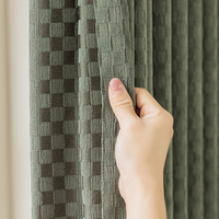 Cortinas de lujo suaves decoración de sala de estar cortinas de rejilla de grado de Color sólido moderno para el hogar