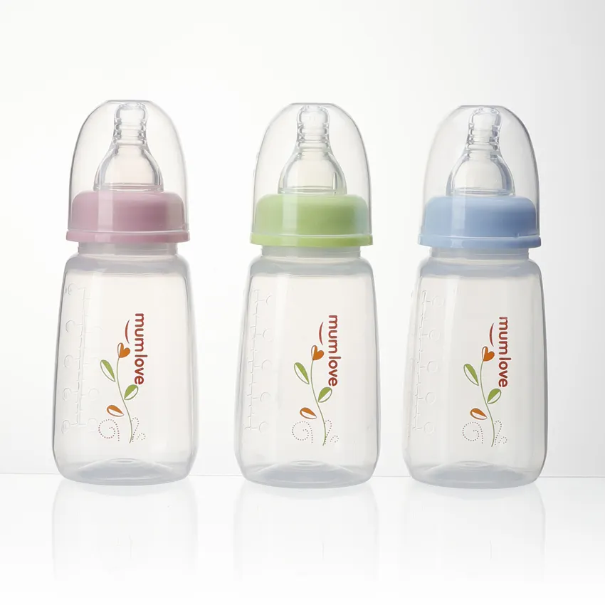 Mumlove botol susu bayi, 150ml 5 ons bebas BPA grade makanan Trapezoid PP Logo kustom botol susu bayi PP