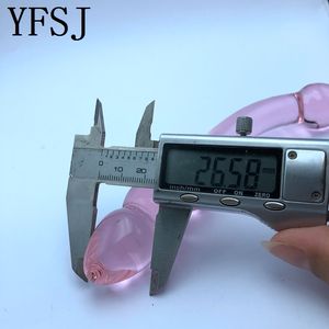 Borosilikatglas Dildo Penis Prostata- & SPOT-Massagegerät für Frauen Umweltfreundliches Rosa Sexspielzeug - Product Image 5