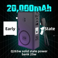 Batterie externe portable avec batterie semi-solide, charge magnétique, 20000mAh, chargeur rapide GaN 65W pour ordinateur portable, alimentation portable