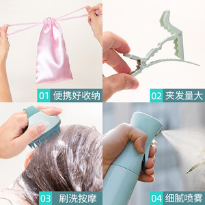 Wanmei Hair Care <b>Set</b> Shampoo Brush Scalp Massage Comb <b>Spray</b> Bottle Hollow Comb Moisturizing For Women - Product Image 3