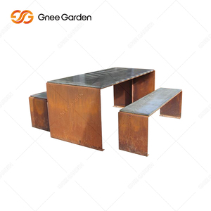 Banco de Calle Moderno de Acero Corten con Recubrimiento de Polvo de Óxido Natural, Certificado CE, Asientos para Exteriores para Todas las Estaciones, para Jardín, Comunidad, Hotel - Product Image 2