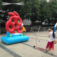 Jeu de construction d'équipe amusant pour enfants/adultes, jouet gonflable, jeux d'oiseaux en colère avec trous pour location/événements