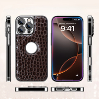 Étui de protection antichoc en cuir PU pour iPhone 17 Pro Max/17 Pro/16/15/14/13/12/11 avec protection de l'appareil photo et protection contre les chutes