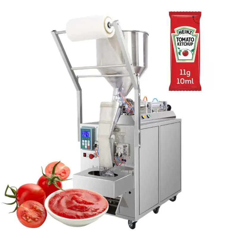 Macchina confezionatrice automatica intelligente per salsa verticale per salsa di pomodoro, confezionatrice di sacchetti di pasta liquida quantitativa