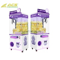 Mini-grue d'arcade ACS avec corps métallique, lumières LED, prise universelle et panneau anglais pour lieux de divertissement