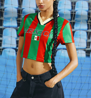 T-shirt personnalisé pour femme, col en V, rayé, manches courtes, coupe ajustée, style crop top, maillot de sport, tenue pour filles