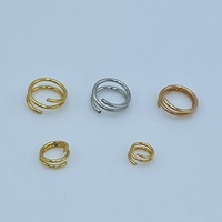 Connecteur de collier universel en or 18 carats avec fermoir à ressort, anneau de jonction ouvert/fermé, double couche, double anneau, accessoire fabriqué en Chine pour le bricolage