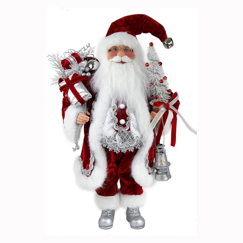 Christmas Santa Claus Ornaments Red Old Man Doll Christmas Handicraft Santa Claus Plush Toy