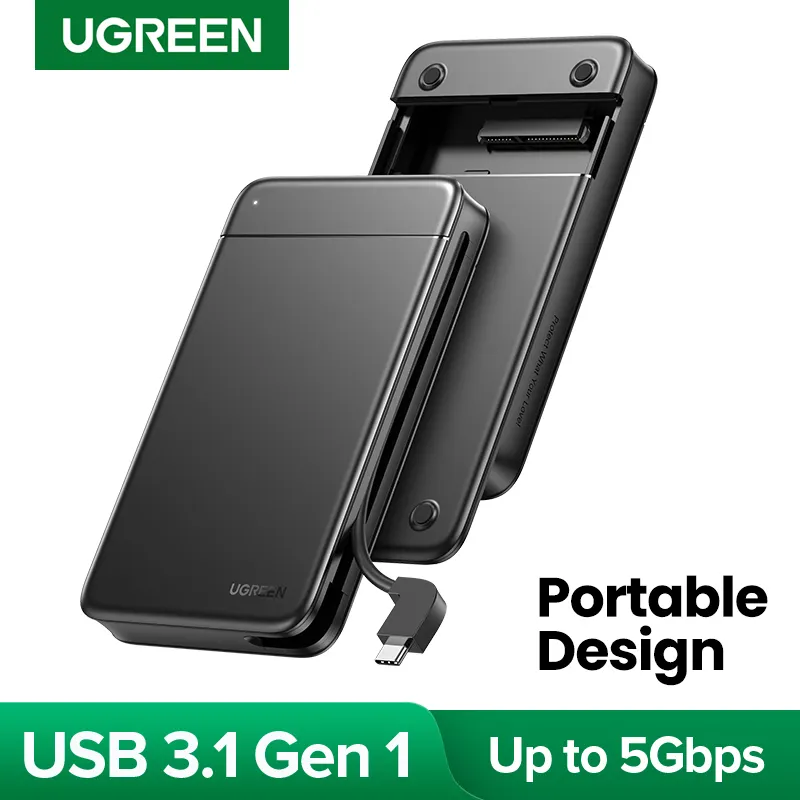 UGREEN HDD Caso 2.5 SSD Caso SATA a USB HDD Portatile Cavo Fisso Docking Station Per External Hard Drive SSD caso Del disco rigido