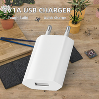 Adaptateur de chargeur USB universel 5V1A personnalisé en usine, charge rapide, matériau ignifuge, protection OLP pour les téléphones iPhone et Android
