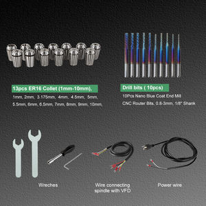Moteur de broche CNC refroidi par air ER16 carré 1,5 kW 110 V/220 V Zhong Hua Jiang avec kit VFD pour machine de gravure CNC - Product Image 6