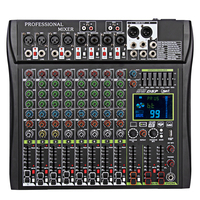 Console de mixage audio 8 canaux avec 99 effets DSP, lecture MP3 et Bluetooth, alimentation fantôme 48V, égaliseur 7 bandes pour studio, enregistrement musical et contrôleur DJ