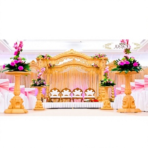 Mandap de Fibra con Aspecto de Madera Único, Estilo Templo, Conjunto de Mandap para Bodas, Diseño Tradicional de Mandap Gujarati, Decoración para Eventos en el Reino Unido - Product Image 1