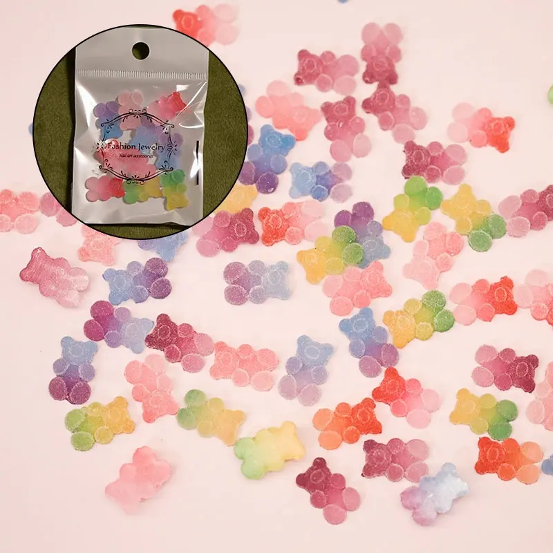 Paso Sico Sweet Candy Jelly Frozen Bear Kawaii Nail Art Charms forniture accessori in resina per Nail Art fai da te