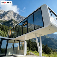 Casa Contenedor Expandible de 30 pies, Diseño Contemporáneo Tipo Cápsula Espacial, con Diseño Impermeable, Casa Modular de Lujo con Sala de Estar