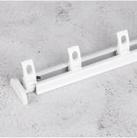 Rail de rideau en aluminium fin de 12 mm en gros avec support de plafond dissimulé et fixation murale, connecteur d'angle à 90 degrés pour baies vitrées