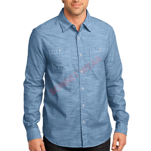 Chemise à manches longues tissée à la mode pour hommes offrant un mélange de style et de fonctionnalité avec un savoir-faire de haute qualité pour un maximum - Product Image 2