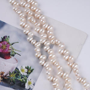 Perles d'eau douce naturelles de 6-7 mm en gros, perles semi-finies pour la fabrication de colliers, accessoires de collier à 28 trous, en blanc et rose, de Zhuji - Product Image 4