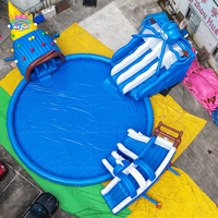 Fabricant chinois d'équipements de parcs d'attractions gonflables, parc aquatique gonflable avec piscine et toboggan