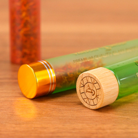Pot de stockage pour safran de 22 mm de diamètre, 30 ml de volume, avec joint sécurisé, bouchon à vis, logo et couleur personnalisés